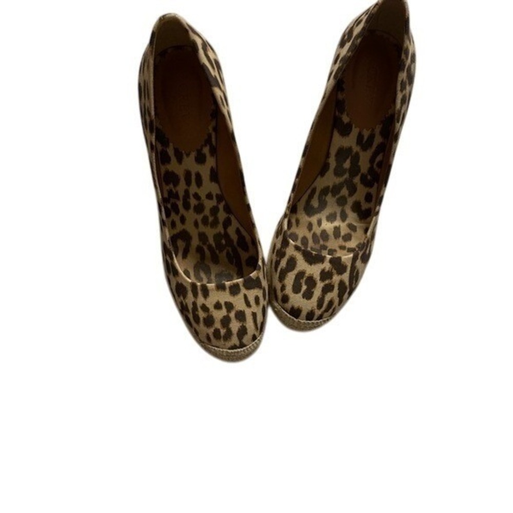Leopard Print Espadrille Wedge Heels Platform Shoes